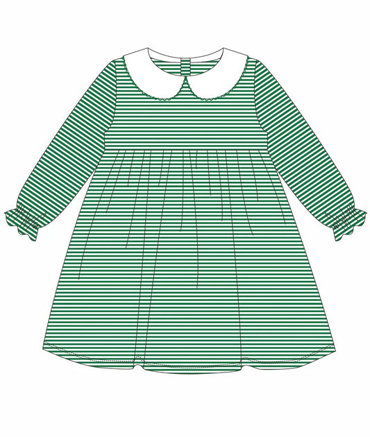 Striped Peter Pan Long Sleeve Dress